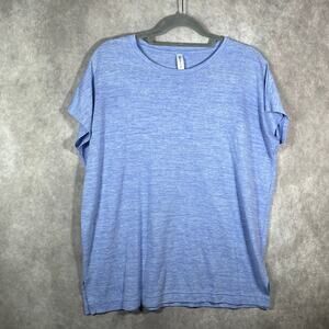 Athleta Released‎ Breezy Tee Shirt Womens Small Blue Cap Sleeve Athleisure